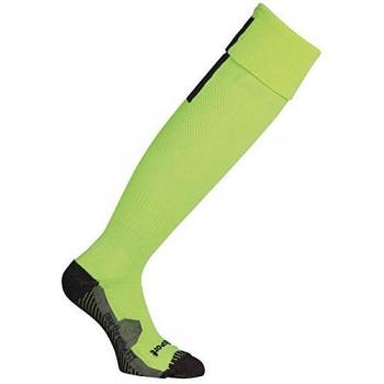 Fussballsocken Team Performance von Uhlsport für Herren, Farbkombination Flash Grün/Schwarz, Größe 45-47