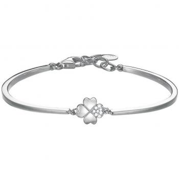 ESPRI Damen‑Armreif Lucky Love 925 Silber, rhodiniert, 60 cm, rund