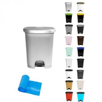 EcoSmart 27L – Bote de Basura con Pedal, Reutilizable en Plata
