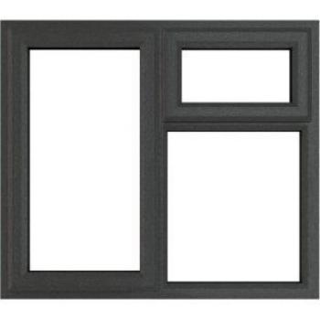 Crystal Grey uPVC Casement Window 3P Top and Left Hand Opening 1190mm x 1190mm