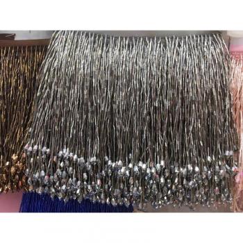 1 Yard Blue Bead Fringe for Dance and Dress Trimming