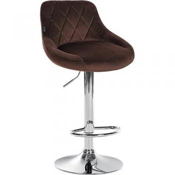 Sgabello Bar Lazio Velvet Marrone Chrom