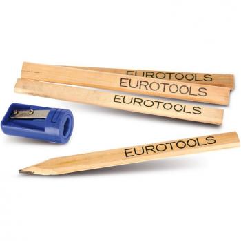 EUROTOOLS Expert Zimmermanns-Bleistifte mit Präzisions-Spitzmechanismus