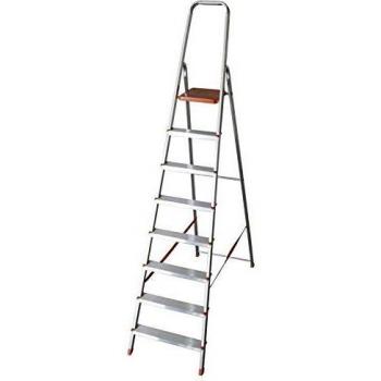 Scala domestica 8 gradini in alluminio portata 150kg Eurodomus E8/N Altezza 232 cm