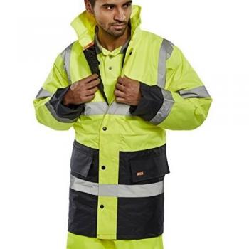 Two Tone Traffic Jacket Saturn Yellow / Navy XXXXL