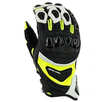Guantes Richa Stealth Moto Talla 2XL Negro-Blanco-Amarillo Fluo