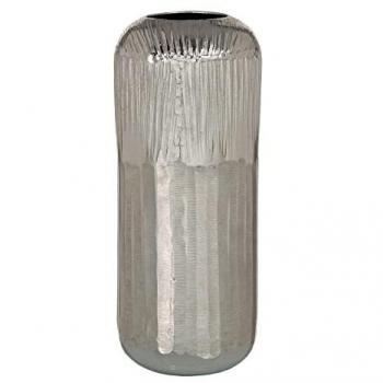 Silberne Aluminium Vase 15 x 15 x 38 cm