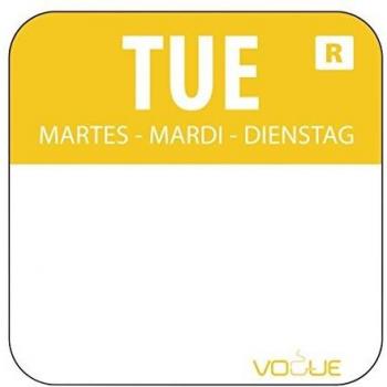 Colour Coded Yellow Tuesday Food Safety Day Labels