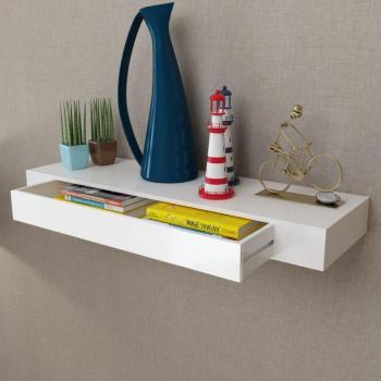 Murale Prolenta Premium – étagère blanche avec tiroir MDF