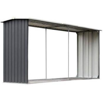 VidaXL Abri de stockage bois acier galvanisé 330x92x153 cm gris