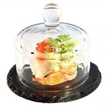 APS GH408 Slate Platter with Glass Lid