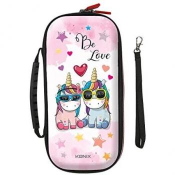 Funda Konix Unik Be Love para Nintendo Switch con Bolsillo de Malla