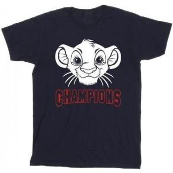 Camisa Disney Hombre – El Rey León: Cara de Simba Campeón, Talla M, Color Negro