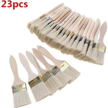 Bristle Paint Brushes (23pcs, Wooden Handle, 2-Inch) for Wall and Furniture