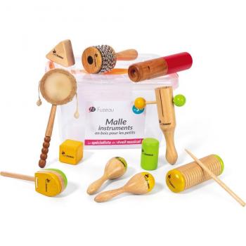 Coffre à jouets 10 instruments en bois