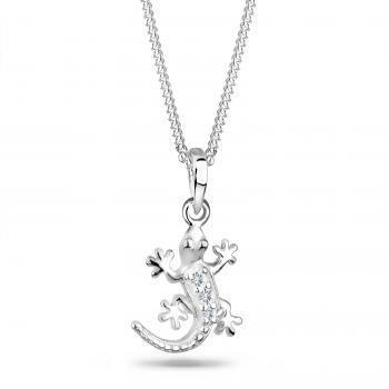 Elli Geckohalskette mit funkelnden Kristallen – 925 Silber