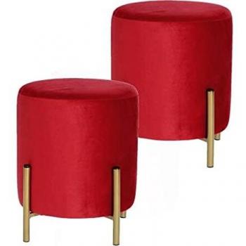 Coppia Pouf Oro Rosso