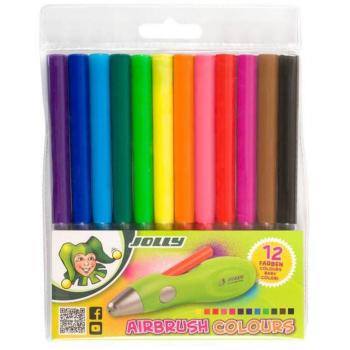 Jolly Kinder Airbrush-Farbstifte, Sortiment mit 12 Farben
