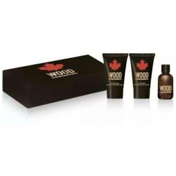 Wood Men Set Mini: Eau de Toilette 5 ml, Gel de Ducha 25 ml y Bálsamo 25 ml