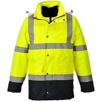 Oxford Weave 300D Class 3 Hi-Vis 4-in-1 Traffic Jacket, Size 3XL, Yellow/Navy