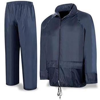 TRAJE AGUA INGENIERO POLIÉSTER PVC AZUL: M METEO TRAJE DE AGUA DE 032mm DE GROSOR COMPUESTO POR CHAQUETA CON CAPUCHA Y PANTA
