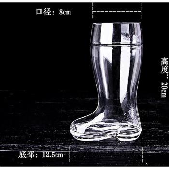 Gobelet de bière en verre clair avec design de botte, accessoire KTV amusant