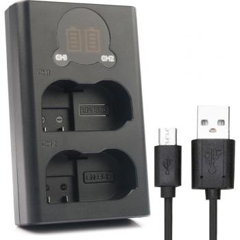 EN-EL15/EN-EL15A Dual‑LCD USB Ladegerät für Nikon Kameras (D7100, D750, D7000, D7200, D7500, D810)