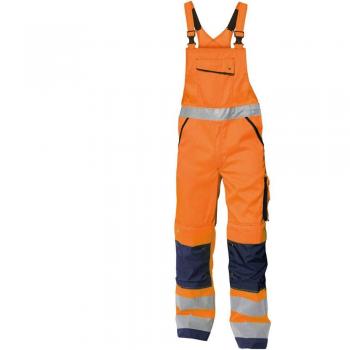 Dassy Bretelbroek Malmedy Fluo-oranje Marineblauw met Kniebescherming Maat 50