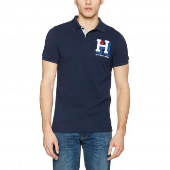 Hilfiger Denim Thdm Basic Badge S/S 14, Polo para Hombre, Negro