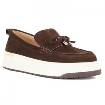 Dune London Dunkelbraune Suede Loafer mit Sportsohle