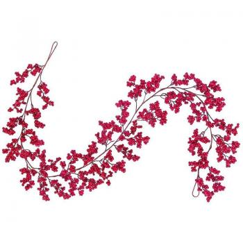 Burgundy Red Christmas Garland 5.9 Ft