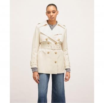 Gabardina Motivi Corto Estilo con Cinturón