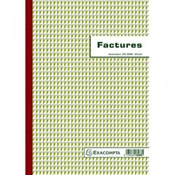Lot de 5 Manifold Factures avec TVA, 29,7x21 50 tripli autocopiant