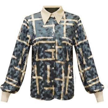 Women's Irregular Cut Printed Velour Shirt
