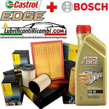 Castrol Edge Olio Taglio Set 5W40 5Lt + 4 filtri Bosch (F026402068)