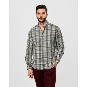 Camisa Spagnolo de cuadros en gabardina con bolsillo para hombre