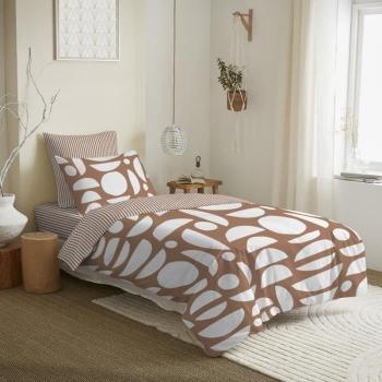 Paquete total de funda reversible para edredón 90x190 cm Mykonos Sienna