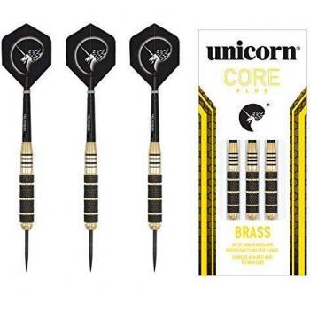 Unicorn Core Plus 100% Brass Dart Collection – Gold & Black, Steel Tips