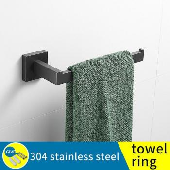Bathroom Towel Holder Set with Double Bar and Shelves