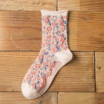 Nette Damen Socken mit Blumenmuster für Frühling und Winter