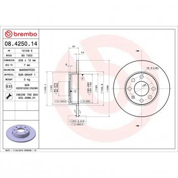 Disque de frein BREMBO 90008003 (OPEL)