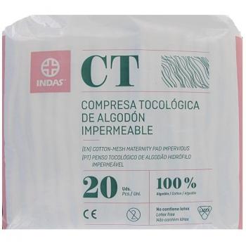 INDAS COMPRESA TOCOLOGICAS ALGODON 20 U