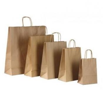 Bolsas de Papel con Asas 125 gr 15 x 8 x 21 cm Kraft 25 Unidades
