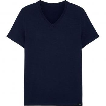 Navy Tencel Soft V-Neck T-Shirt