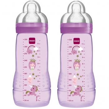 MAM Easy Active Baby Feeding Bottle, Pink