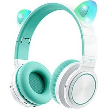 Casque sans Fil Picun Oreille de Chat avec Microphone et lumière LED