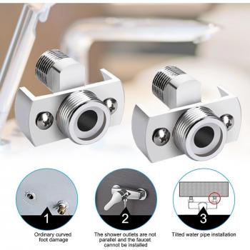 Copper Wall-Mounted Shower Faucet Adapter with Adjustable Swing Arms