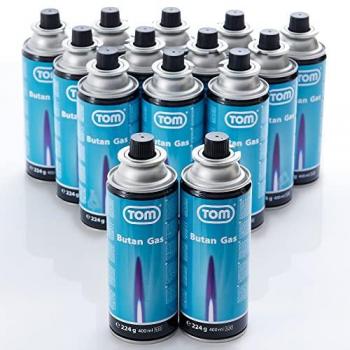 TOM 14‑Stück Gaskartuschen-Set 224 g, EN417, Made in Europa