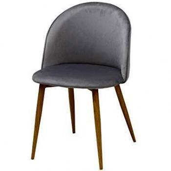 Casa Collection Set 4 Sedie Poltroncine Stile Nordico Velluto Grigio
