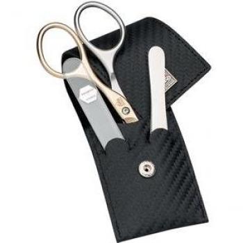 Manicure Taschenetui Inox Carbon Lady – 3‑teilige Collection